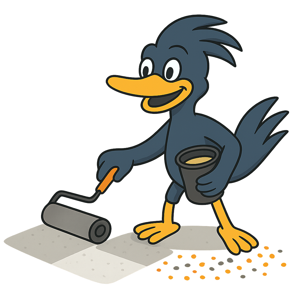 Applying the base coat of polyurea coating